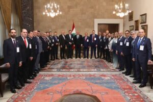 لقاء الوفد المصري بالرئيس اللبناني